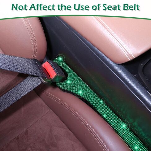 Bling Car Seat Gap Filler, 2 Pack Universal Fit for Car SUV Truck Handmade Crystal Rhinestone Diamond Car Gap Filler Bling Car Accessories for Women(Silver) in Kuwait