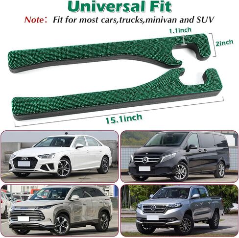 Bling Car Seat Gap Filler, 2 Pack Universal Fit for Car SUV Truck Handmade Crystal Rhinestone Diamond Car Gap Filler Bling Car Accessories for Women(Silver) in Kuwait