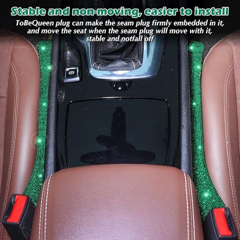 Bling Car Seat Gap Filler, 2 Pack Universal Fit for Car SUV Truck Handmade Crystal Rhinestone Diamond Car Gap Filler Bling Car Accessories for Women(Silver) in Kuwait