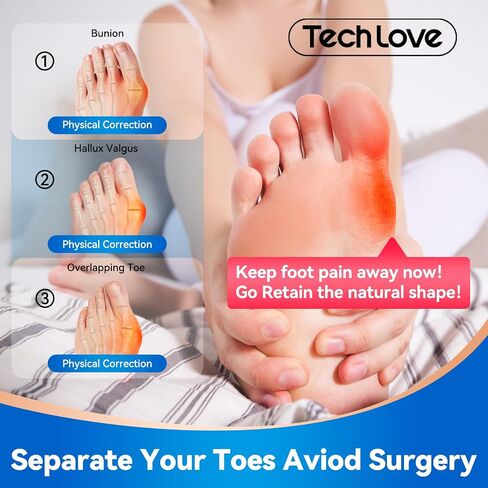 Tech Love 2 Pairs Original Adjustable, Pinky Toe Separators Soft Spacers Tailors Pads to Wear with Shoes, Tail toes Bunion Corrector Foot Pain Relief, Morton’s Neuroma in Saudi Arabia