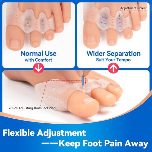 Tech Love 2 Pairs Original Adjustable, Pinky Toe Separators Soft Spacers Tailors Pads to Wear with Shoes, Tail toes Bunion Corrector Foot Pain Relief, Morton’s Neuroma in Saudi Arabia