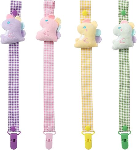 CutiePlusU Adult Pacifier Clip Adult Size Pacifier Holder Clip 4 Pack- Dinosaur Baby in Saudi Arabia