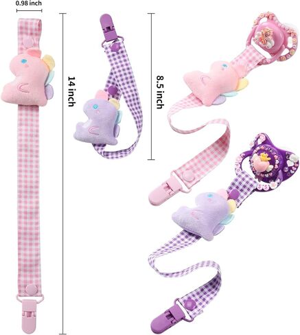 CutiePlusU Adult Pacifier Clip Adult Size Pacifier Holder Clip 4 Pack- Dinosaur Baby in Saudi Arabia