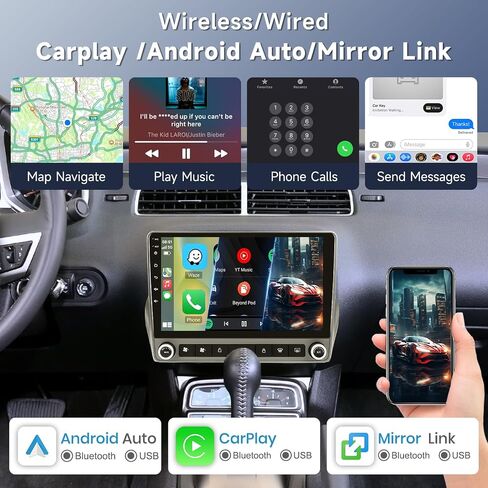راديو ستيريو 8 Core 4G 64G Android لسيارة شيفروليه كامارو 2008-2015 Carplay Android Auto، Rimoody شاشة لمس 9 بوصة GPS 4G-WiFi Bluetooth FM DSP-36 Mirror Link 59-UI Themes AHD كاميرا احتياطية in Saudi Arabia