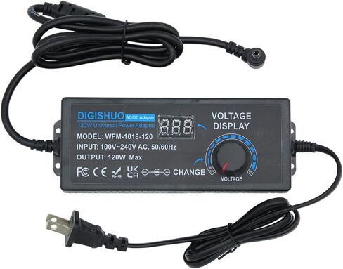 DIGISHUO 72W Power Supply Adjustable DC 3V ~ 24V 3A Variable Universal Switching AC/DC Adapter 100V-240V AC to DC Converter with LED Voltage Display and 8 Tips, for Household Electronics (3~24V 72W) in Saudi Arabia