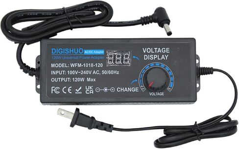DIGISHUO 72W Power Supply Adjustable DC 3V ~ 24V 3A Variable Universal Switching AC/DC Adapter 100V-240V AC to DC Converter with LED Voltage Display and 8 Tips, for Household Electronics (3~24V 72W) in Saudi Arabia