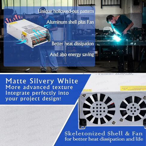 MEISHILE 24V 62.5A 1500W تحويل التيار الكهربائي محول AC إلى DC محول محول لمصباح ضوء شريط السائق LED، مكبر للصوت، آلة، 120V 110V إلى 24Volt 5A 10A 15A 20A 25A 30A 40A 50Amp in Kuwait