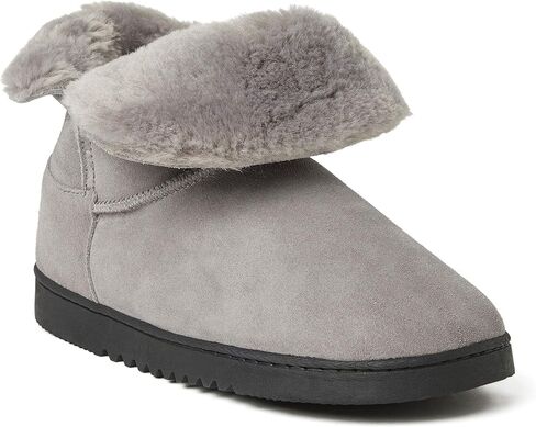 Dearfoams Women's Suede Foldover Bootie Slipper in Saudi Arabia