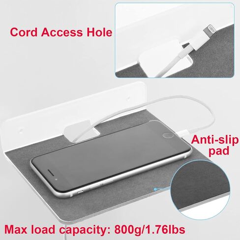 Small Floating Shelf Bluetooth Speaker Mount, Anti Slip Speaker Stand for Cameras, Baby Monitors, Cell Phone, Webcam, Router, Toy Display, Acrylic Floating Speaker Shelf (Black, Medium) in Kuwait