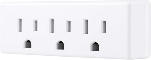 صنبور حائط موسع GE 3-Outlet، قابس محول مؤرض، تصنيف داخلي، 3 شوكات، مثالي للسفر، مدرج في قائمة UL، أبيض، 52203 in Saudi Arabia