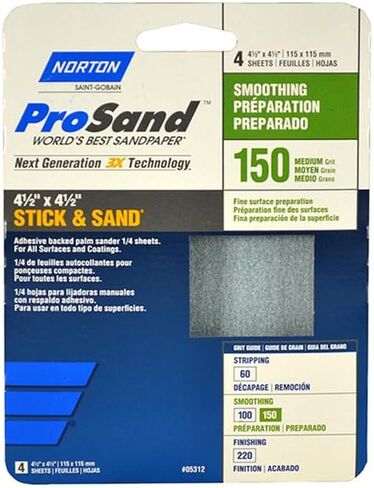 4.5" x 4.5" Norton 05312 ProSand Power Sanding Sheet 150-Grit Handy-Pack in Saudi Arabia