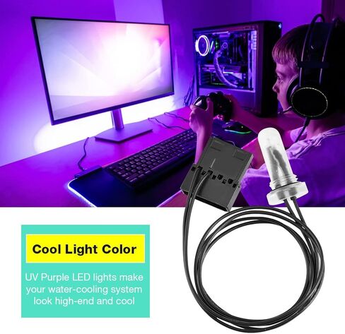 مصباح إضاءة LED لتبريد المياه من Wendry، مصباح إضاءة LED لنظام تبريد المياه بخيط G1/4 للكمبيوتر الشخصي، مناسب لخزان الكمبيوتر (الأشعة فوق البنفسجية) in Saudi Arabia