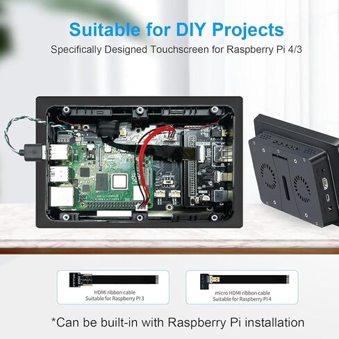 شاشة لمس 8 بوصة لـ Raspberry Pi، شاشة لمس محمولة 5 نقاط 1280 * 800 IPS مع واجهة HDMI ومكبر صوت مزدوج لـ Raspberry Pi 5/4B/3B+/3B/B+ Jetson Nano Win11/10/8/7(8 بوصة 1280* 800) in Kuwait