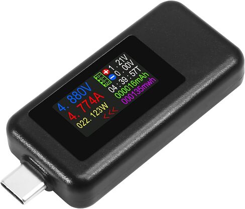 Type-C USB C Voltage Current Tester Power Meter USB Multimeter Ammeter Voltmeter 0-5A 4-30V USB Multi-Function Tester Display Capacity Voltage Current Fast Charge Detector(White) in Saudi Arabia