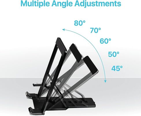 BLACK+DECKER Phone Stand for Desk - Folding Cell Phone Stand Holder - Adjustable and Portable, Folds Down Flat - for Office, Gaming, Bed, Travel - Phone Kickstand Compatible with iPhone in Saudi Arabia