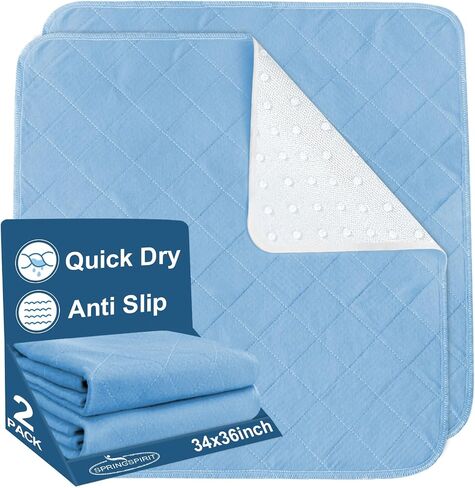 Waterproof Chair Pads for Incontinence Washable 22'' x 21'', 4 Pack Absorbent Seat Protector Underpads for Adults, Elderly, Kids, Toddler and Pets, Grey and Navy in Saudi Arabia