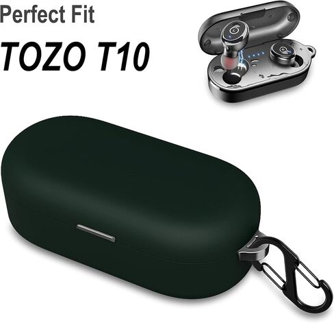 Geiomoo Silicone Carrying Case Compatible with TOZO T10, Portable Scratch Shock Resistant Cover with Carabiner (Navy Blue) in Saudi Arabia