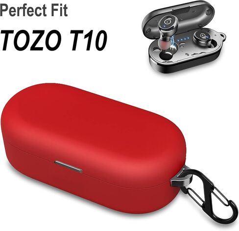 Geiomoo Silicone Carrying Case Compatible with TOZO T10, Portable Scratch Shock Resistant Cover with Carabiner (Navy Blue) in Saudi Arabia