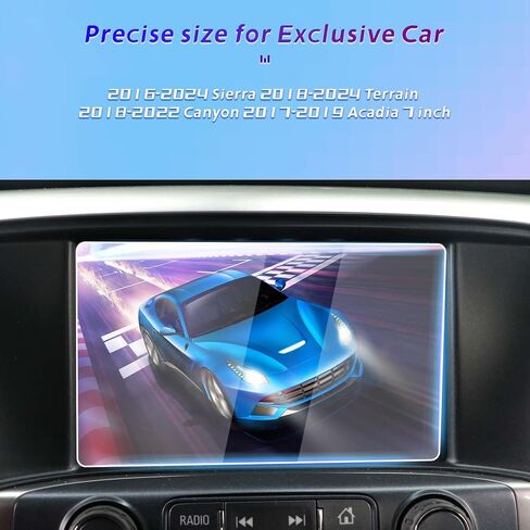 GFJNFG for Screen Protector For 2016-2024 GMC Sierra/2018-2024 Terrain/2018-2022 Canyon/2017-2019 Acadia 7 inch Touchscreen Tempered Glass Accessories Anti-Scratch Reduce Fingerprints in Saudi Arabia
