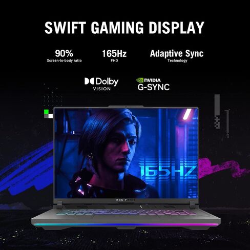 كمبيوتر محمول للألعاب ASUS ROG Strix G16 (2024)، شاشة 16 بوصة 16:10 FHD 165 هرتز، NVIDIA® GeForce RTX™ 4060، Intel® Core™ i9-13980HX، 16 جيجابايت DDR5، 1 تيرابايت PCIe Gen4 SSD، Wi-Fi 6E، Windows 11، G614JV-AS94 in Saudi Arabia