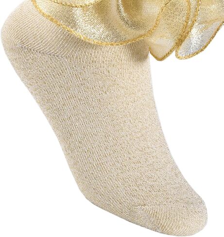 4 Pairs Girls Ruffle Socks Big and Shimmering Girls Lace Sock Ruffled Girls Dress Socks for Girl Toddler in Kuwait