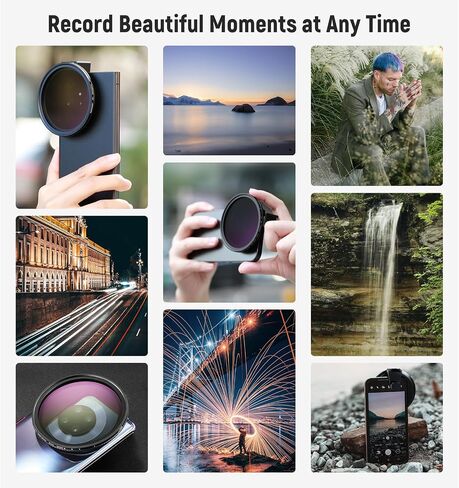 NEEWER Clip On 67mm ND2-ND32 Phone Lens Filter Kit, Upgraded Phone Clip with Threaded Adapter Ring/Cold Shoe/Locking Knob, HD Variable ND Filter for iPhone 15 Pro Max 14 13 Galaxy S22 S23 Ultra in Saudi Arabia