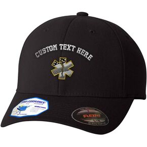Custom Flexfit Hats for Men & Women Paramedic EMT Embroidery Dad Baseball Cap