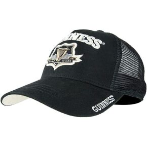Guinness Full Black Trucker Mesh Adjustable Signature Baseball Cap