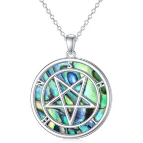 Seiyang Pagan Necklace Mythology Jewelry Witchcraft Gift Pagan Sigil Pendant with Abalone Shell (with Gift Box)