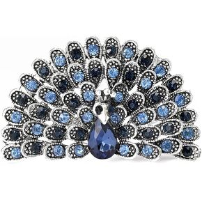 Rhinestone Crystal Peacock Brooch Pin Vintage Cubic Zirconia Bird Animal Brooch Lapel Pins Clothing Hat Bag Skirt Dress Accessories for Women Girls Wedding Christmas Birthday Jewelry Gift