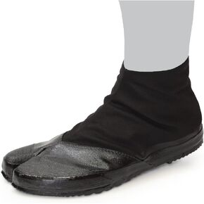 Marugo Jitsuyou All Black Japanese Tabi Shoes Black with 3 Clips