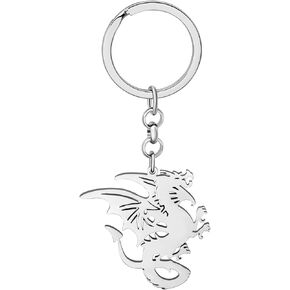 NEWEI Stainless Steel Welsh Dragon Keyring Fantasy Dragon Keychains for Women Girls Purse Car Keys Charms