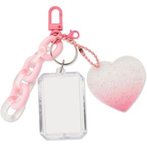 Photo Keychain Holder Y2K Key Chain Charm Accessories DIY Picture Photo Frame Key Rings Mini Photo Album Keychain Kpop Things