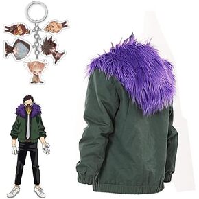 P1PSZ MHA Hero Overhaul Jacket Costume Kai Chisaki Cosplay Tie Green Jacket With Himiko Toga Keychain