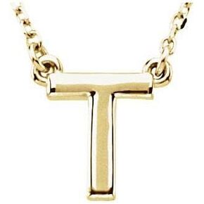 Sonia Jewels Block Alphabet Initial Letter A Charm Pendant Chain Necklace 16" (10mm x 8.7mm)