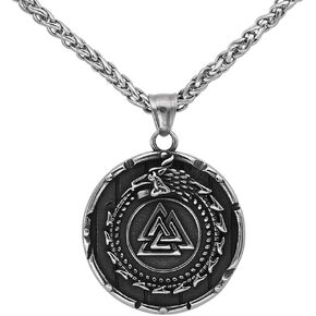 قلادة بتصميم تميمة على شكل تنين الفايكنج الاسكندنافي الشمالي هدية للرجال, ستانلس ستيل, لا in Kuwait