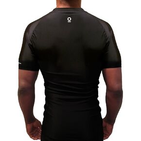 Optimal Human BJJ Jiu Jitsu Short Sleeve Rashguard - No Gi Fight Rash Guard - for Grappling, MMA, Wrestling | IBJJF Approved