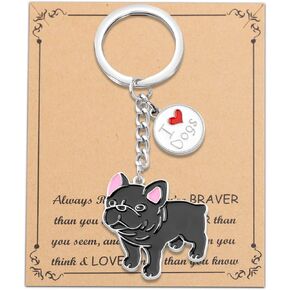 BNQL Black French Bulldog Gifts Keychain French Bulldog Lover Gifts for French Bulldog Owner French Bulldog Dog Puppy Keyring