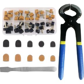 High Heel Replacement Tips, MHBH Shoe Heel Repair - 20 Pairs of Heel Caps in 2 Colors with Removal Pliers, Round and U Shape Shoe Heel Repair Kit for Women's Shoes, 5 Sizes (8-12.5mm)