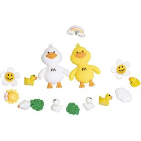 مجموعة سحر حذاء البط، سحر بطة حيوانات المزرعة ثلاثية الأبعاد، ملحقات أحذية زهرة Kawaii DIY in Kuwait