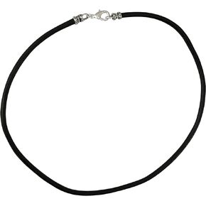 Extra Thick 4mm Wide Black Leather Cord Silver Plated Mens Necklace - Any Length