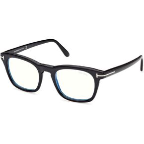 Tom Ford Eyeglasses FT 5870 -F-B Asian fit 001 Shiny Black, t Logo, Eco/Blue