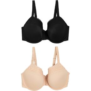 Marks & Spencer Women's 2 Pack Lace Trim Padded T-Shirt Bras