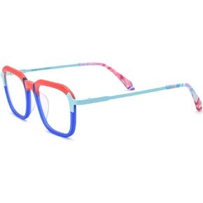 Acetate Titanium Glasses Frame Men Square Eyeglasses Women Vintage Optical Eyewear F85786