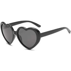 Heart Shaped Sunglasses for Women Men, Oversized Trendy Love Shaped Retro Sunglasses UV400 Vintage Cute Eyewear