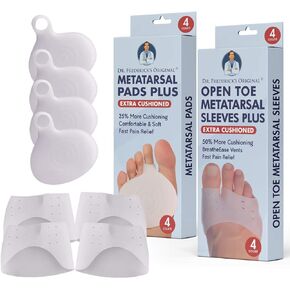 Dr. Frederick's Original Metatarsal Plus Bundle - 8 Pieces - Metatarsal Pads with 50% More Cushioning
