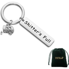 Shitter's Full Keychain Happy Camper RV Keychain Camping Keychain Trailer Christmas Vacation Jewelry