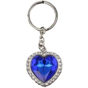 Shamrock Gift Co Titanic Heart of the Ocean Keyring, Silver/Blue