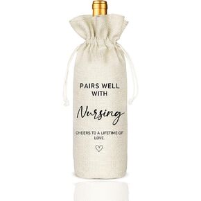 Socive Nurse Wine Bag, Gift Bag For Nurse Appreciation, Nurse Appreciation Gift, Nurse Thank You Gift, Nurse Gift Wine Bag - Drawstring Wine Bags Nurse Gift