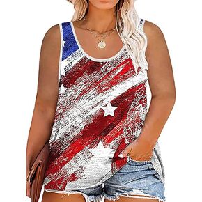 Plus Size We The People 1776 Tank Tops for Women Vintage American Flag Graphic Tees 4th of July Patriotic Shirt